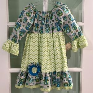 New handmade girls’ flannel dress, size 4